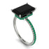 Hidden Halo Emerald Cut Black Diamond Engagement Ring - Melodi No. 24