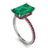 Hidden Halo Emerald Cut Emerald Engagement Ring - Melodi No. 51