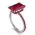 Hidden Halo Emerald Cut Ruby Engagement Ring - Melodi No. 57