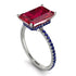 Hidden Halo Emerald Cut Ruby Engagement Ring - Melodi No. 72