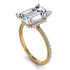 Two Tones Hidden Halo Emerald Cut Diamond Engagement Ring - Melodi No. 76
