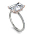 Two Tones Hidden Halo Emerald Cut Diamond Engagement Ring - Melodi No. 78