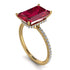 Hidden Halo Emerald Cut Ruby Engagement Ring - Melodi No. 10
