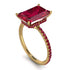 Hidden Halo Emerald Cut Ruby Engagement Ring - Melodi No. 55