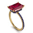 Hidden Halo Emerald Cut Ruby Engagement Ring - Melodi No. 70