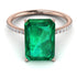 Hidden Halo Emerald Cut Emerald Engagement Ring - Melodi No. 5