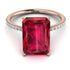 Hidden Halo Emerald Cut Ruby Engagement Ring - Melodi No. 11