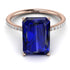 Hidden Halo Emerald Cut Sapphire Engagement Ring - Melodi No. 14