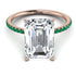 Hidden Halo Emerald Cut Diamond Engagement Ring - Melodi No. 17