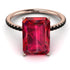 Hidden Halo Emerald Cut Ruby Engagement Ring - Melodi No. 41