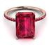 Hidden Halo Emerald Cut Ruby Engagement Ring - Melodi No. 56