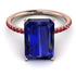 Hidden Halo Emerald Cut Sapphire Engagement Ring - Melodi No. 59