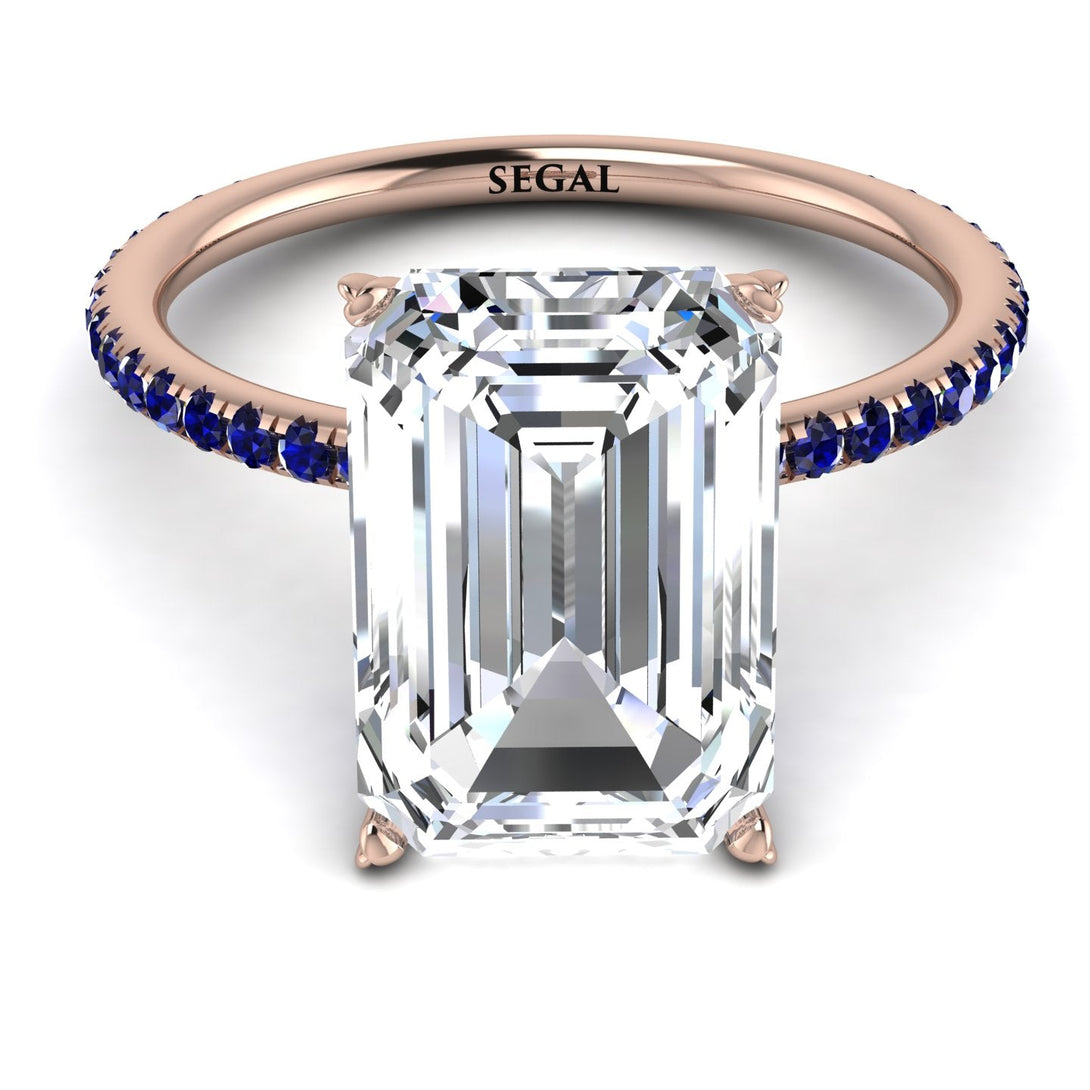 Hidden Halo Emerald Cut Diamond Engagement Ring - Melodi No. 62