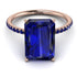 Hidden Halo Emerald Cut Sapphire Engagement Ring - Melodi No. 74