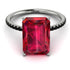 Hidden Halo Emerald Cut Ruby Engagement Ring - Melodi No. 42