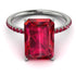 Hidden Halo Emerald Cut Ruby Engagement Ring - Melodi No. 57