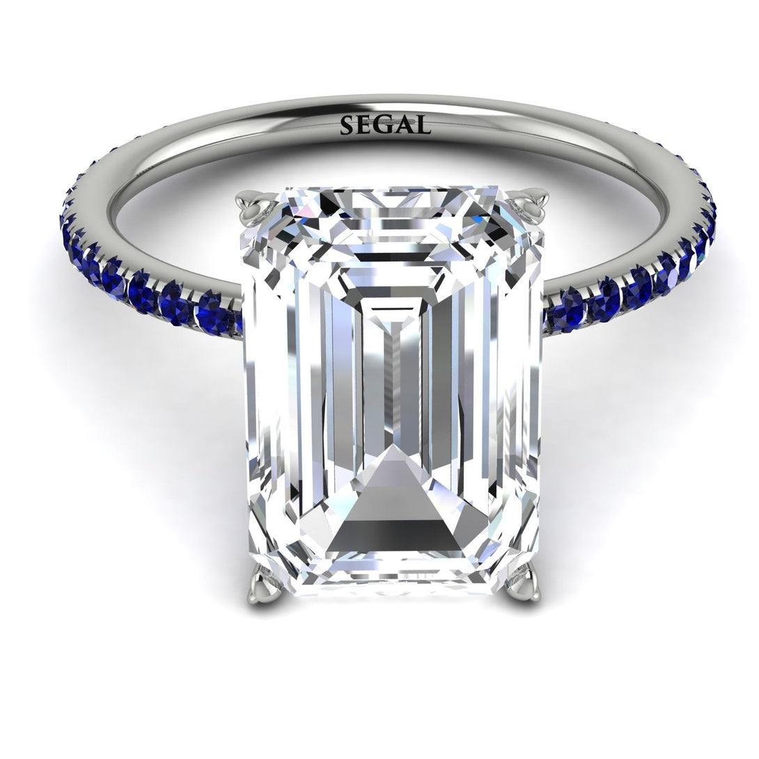 Hidden Halo Emerald Cut Diamond Engagement Ring - Melodi No. 63