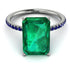 Hidden Halo Emerald Cut Emerald Engagement Ring - Melodi No. 66