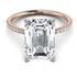 Two Tones Hidden Halo Emerald Cut Diamond Engagement Ring - Melodi No. 78