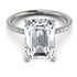 Two Tones Hidden Halo Emerald Cut Diamond Engagement Ring - Melodi No. 78