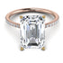 Two Tones Hidden Halo Emerald Cut Diamond Engagement Ring - Melodi No. 76