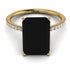 Hidden Halo Emerald Cut Black Diamond Engagement Ring - Melodi No. 7