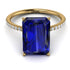 Hidden Halo Emerald Cut Sapphire Engagement Ring - Melodi No. 13