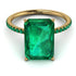 Hidden Halo Emerald Cut Emerald Engagement Ring - Melodi No. 19