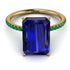 Hidden Halo Emerald Cut Sapphire Engagement Ring - Melodi No. 28