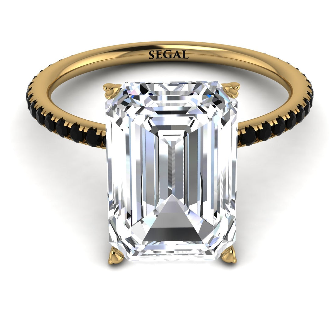 Hidden Halo Emerald Cut Diamond Engagement Ring - Melodi No. 31