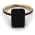 Hidden Halo Emerald Cut Black Diamond Engagement Ring - Melodi No. 37