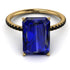 Hidden Halo Emerald Cut Sapphire Engagement Ring - Melodi No. 43