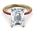 Hidden Halo Emerald Cut Diamond Engagement Ring - Melodi No. 46