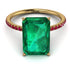 Hidden Halo Emerald Cut Emerald Engagement Ring - Melodi No. 49
