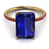Hidden Halo Emerald Cut Sapphire Engagement Ring - Melodi No. 58
