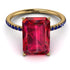 Hidden Halo Emerald Cut Ruby Engagement Ring - Melodi No. 70
