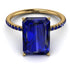 Hidden Halo Emerald Cut Sapphire Engagement Ring - Melodi No. 73