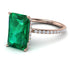 Hidden Halo Emerald Cut Emerald Engagement Ring - Melodi No. 5