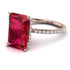 Hidden Halo Emerald Cut Ruby Engagement Ring - Melodi No. 11