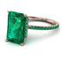Hidden Halo Emerald Cut Emerald Engagement Ring - Melodi No. 20