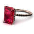 Hidden Halo Emerald Cut Ruby Engagement Ring - Melodi No. 41