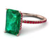 Hidden Halo Emerald Cut Emerald Engagement Ring - Melodi No. 50