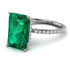 Hidden Halo Emerald Cut Emerald Engagement Ring - Melodi No. 6