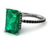 Hidden Halo Emerald Cut Emerald Engagement Ring - Melodi No. 36