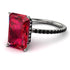 Hidden Halo Emerald Cut Ruby Engagement Ring - Melodi No. 42