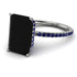 Hidden Halo Emerald Cut Black Diamond Engagement Ring - Melodi No. 69