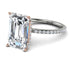 Two Tones Hidden Halo Emerald Cut Diamond Engagement Ring - Melodi No. 78