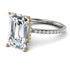 Two Tones Hidden Halo Emerald Cut Diamond Engagement Ring - Melodi No. 77