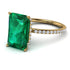 Hidden Halo Emerald Cut Emerald Engagement Ring - Melodi No. 4
