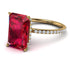 Hidden Halo Emerald Cut Ruby Engagement Ring - Melodi No. 10